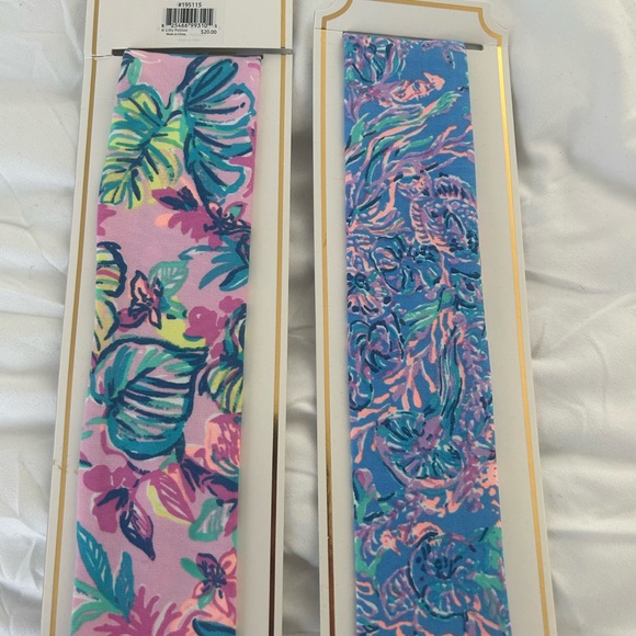 Lilly Pulitzer Pink and Blue Tropical Headbands set of 2 NWT - Picture 4 of 4